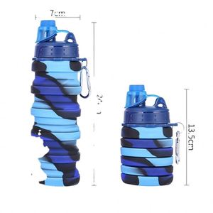 Bouteille d'eau pliable en silicone sans BPA de 500 ml pour enfants, idéale pour le sport, la gym, mignonne et personnalisable, pour eau chaude ou froide - Product Image 1