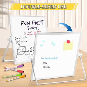 Fournitures de bureau, tableaux blancs magnétiques double face multi-usages de petite taille 12*16 pouces pour la salle de classe, les enfants, avec cadre en aluminium - Product Image 6