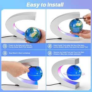 Dispositivo de exhibición de luz nocturna LED con globos de levitación magnética para geografía, venta al por mayor - Product Image 2