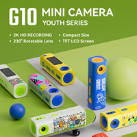 Accessoire de mode, mini caméra numérique, véritable 2K 30fps, caméra portable avec 180° °   Objectif rotatif, batterie 1000 mAh pour vlog de voyage