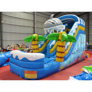 Toboggan aquatique gonflable de petite taille pour enfants, en PVC de qualité commerciale, pour intérieur/extérieur, piscine à éclaboussures, utilisation à domicile, à l'école, thème requin - Product Image 5