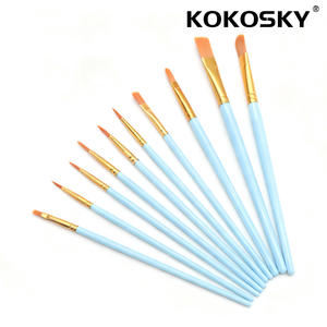 Ensemble de pinceaux plats et biseautés professionnels en poils naturels de plantes, certifiés CE, pour le travail de précision, la peinture corporelle sécurisée pour enfants, adultes et adolescents - Product Image 4