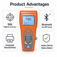 Alat Uji Kekerasan Leeb Presisi Tinggi 3HL Akurasi Tinggi Printer Terintegrasi Bluetooth Data ke Excel 7 Perangkat Pengujian 2.5in TFT