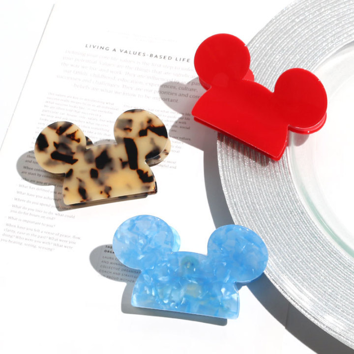 Индивидуальный биоразлагаемый Ацетатный зажим для волос в виде черепахи, Милого Животного, Минни, уникальный зажим для волос в виде мыши