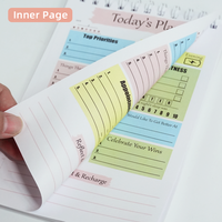 Bloc-notes de planificateur de définition d'objectifs quotidiens en spirale de couverture en PP d'impression couleur personnalisée