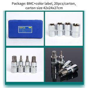 19pcs 1/2 "Dr ổ đĩa Nam Nữ <span class=keywords><strong>Torx</strong></span> sao bit ổ cắm e-ổ cắm thiết lập công cụ cầm tay - Product Image 6