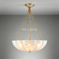 Lustre rectangulaire en verre givré festonné E12, triple chaîne réglable, style rétro, large bol, pour cuisine et couloir