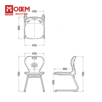 Chaise en plastique ergonomique moderne MINYI MARILYN pour bureau, collège, salle de classe, bibliothèque, lecture, appartement, hôpital, chaise d'étudiant