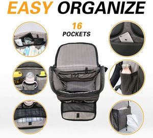 Sac à dos à langer multifonctionnel de nouvelle mode, taille standard, avec sangles pour poussette et matelas à langer, personnalisable OEM, fabriqué en usine BSCI - Product Image 4
