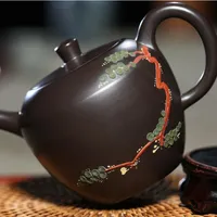 המחיר הטוב ביותר זישה סיר Kongfu מפני Yixing סט אביזרי פרח תה סגול קומקום