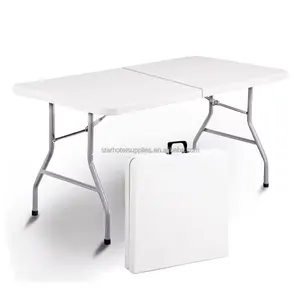 Kursi dan meja plastik kualitas tinggi populer di Amerika untuk meja lipat mesa plagabs para eventos 8ft 6 kaki