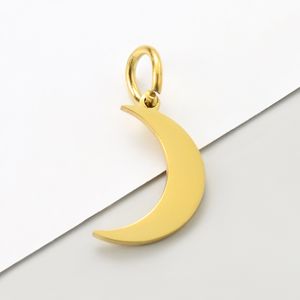 Grosir Aksesori DIY berlapis emas 18K perhiasan liontin bulan bulan sabit baja tahan karat kustom untuk pembuatan kalung dan gelang - Product Image 2