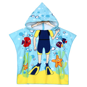 Toalla de bebé más barata, manta de dibujos animados para niño y niña, Poncho con capucha, toalla de <span class=keywords><strong>playa</strong></span> para nadar, Toalla de baño, albornoces, 100% de poliéster - Product Image 1