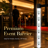 Poste de Control de Multitudes Iluminado y Recargable con LED RGBW, Control por Aplicación, Ángulo de Haz de 360 Grados para Gestión de Filas en Eventos y Bodas