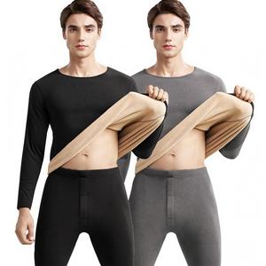 Set di biancheria intima termica da uomo Necomi, foderata in pile, super morbida, a maniche lunghe, con motivo a tinta unita, per il freddo, composto da maglia e pantaloni. - Product Image 6