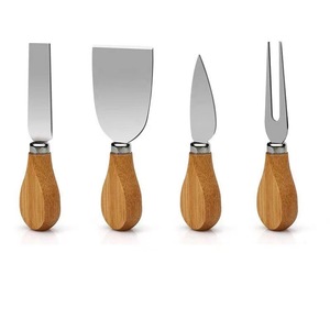 Tabla de cortar portátil de bambú, tabla para queso, bandeja para bistec, bandeja para pizza, utensilios para hornear, juego de cubiertos para pasteles. - Product Image 4