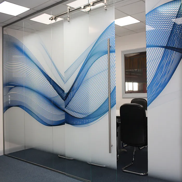 オフィスパーティション壁用のガラスカスタム強化強化塗装ガラスに印刷された高レベルデジタル