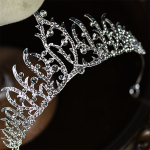 Blanc argent herbe forme strass <span class=keywords><strong>mariage</strong></span> <span class=keywords><strong>cheveux</strong></span> accessoires luxe diamant cristal <span class=keywords><strong>broche</strong></span> pour mariée alliage élégant cristal mariée - Product Image 5