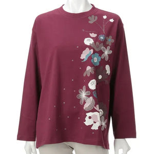 Pull en tricot pour fille, nouveau modèle d'hiver, pull à col rond brodé, t-shirt ample, motif floral, large T - Product Image 1