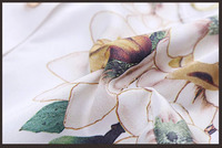 Philippine En Satin De Soie Imprimé Fleur Matures Chemise à Col Blanc