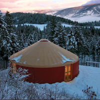 Yurt en bois massif mongol européen NatureGo >3000mm, toile imperméable 4 couches, tente de camping toutes saisons