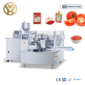 Автоматическая роторная машина для розлива томатной пасты и соков в готовые пакеты дой-пак с дозатором и зип-локом - Product Image 1