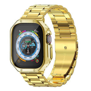 Universel pour iWatch <span class=keywords><strong>Bracelet</strong></span> de montre de luxe en métal <span class=keywords><strong>Bracelet</strong></span> <span class=keywords><strong>avec</strong></span> une texture sculptée profonde accepte le <span class=keywords><strong>bracelet</strong></span> de montre de luxe à motifs personnalisés - Product Image 2