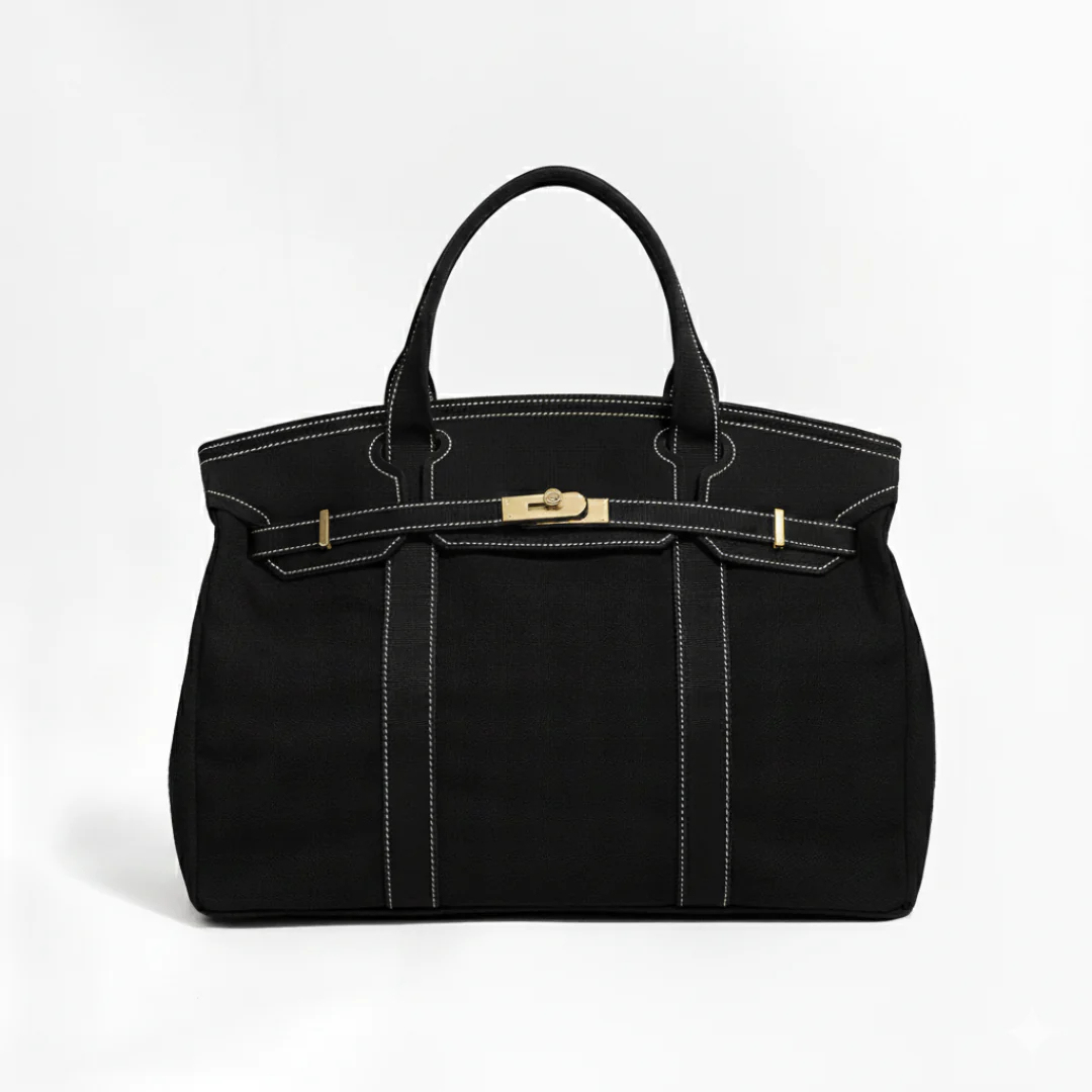 Sac fourre-tout en toile de couleur unie noire