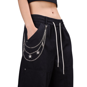 โซ่คาดเอวโลหะหลายชั้นพร้อมจี้รูปแมงมุมสำหรับกางเกง แฟชั่นอเนกประสงค์ สไตล์เรโทร ทันสมัย ใส่ได้ทุกวัน ทำจากโลหะผสมสังกะสี รูปทรงแมลง - Product Image 1