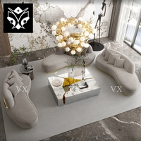 Table basse moderne haut de gamme en métal pour salon, table centrale combinée