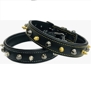 Meilleure vente collier de chien en cuir néon noir de luxe souple rembourré PU colliers de dressage solide exportateur indien direct durable - Product Image 2