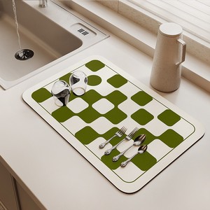 Tapis de drainage carré en terre de diatomée, absorbant, séchage rapide, style moderne, pour évier de cuisine, comptoir, salle à manger - Product Image 4
