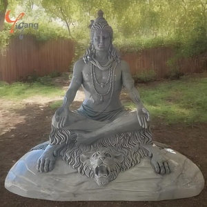 Nhà Máy Tùy Chỉnh Cuộc Sống Kích Thước Tay Chạm Khắc Đá Cẩm Thạch Tượng Ngoài Trời Vườn Shiva Hindu Vị Thần Ấn Độ Tác phẩm Điêu Khắc - Product Image 2