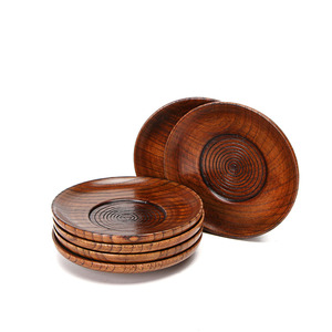 Di alta qualità rotonda 100% piatto di legno popolare piatto LOGO personalizzato piatto di cibo - Product Image 4