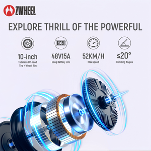 Trottinette électrique en alliage d'aluminium prête à l'exportation - 48V15A |   52KM/H |   Charge de 150 kg |   Certifié CE |   Pliable et étanche - Product Image 3