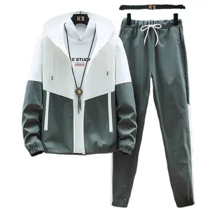 Two Piece Pants Set Casual Sweat Suits Short Set Collar Shorts Track Clothing Male Two Piece Set