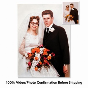 <span class=keywords><strong>Dipinto</strong></span> a Olio Realistico di Alta Qualità su Tela, Ritratto di Coppia Personalizzato da Foto, Arte per Matrimonio - Product Image 2