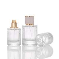 Vaporisateur de parfum en verre rond de luxe de 30ml 50ml avec bouchon en aluminium PP vide pour usage cosmétique, applications d'huiles industrielles pour la peau