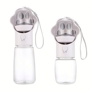 Bouteille d'eau portable pour chien, en plastique écologique, anti-fuite, pour utilisation en extérieur, pour les promenades et les voyages avec distributeur de nourriture - Product Image 4