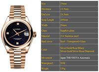 Montre mécanique de luxe avec logo personnalisé pour hommes - Construction étanche de haute qualité avec mouvement NH35