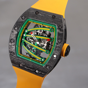 Nouvelle Montre Homme Luxe Sportive en Fibre de Carbone 2026, Verre Saphir, Bracelet Caoutchouc Orange, Boîtier Creux, Mouvement Mécanique Automatique - Product Image 2