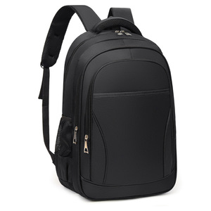 Laptop Backpack Men USB Charging Large Capacity Business Travel Black Solid Color Shoulder Straps Spring 2024 - Product Image 1
