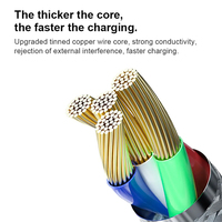Cable de Carga Rápida 3 en 1, Cable USB Trenzado de Nailon de 66 W para iPhone, iPad y Teléfonos Android