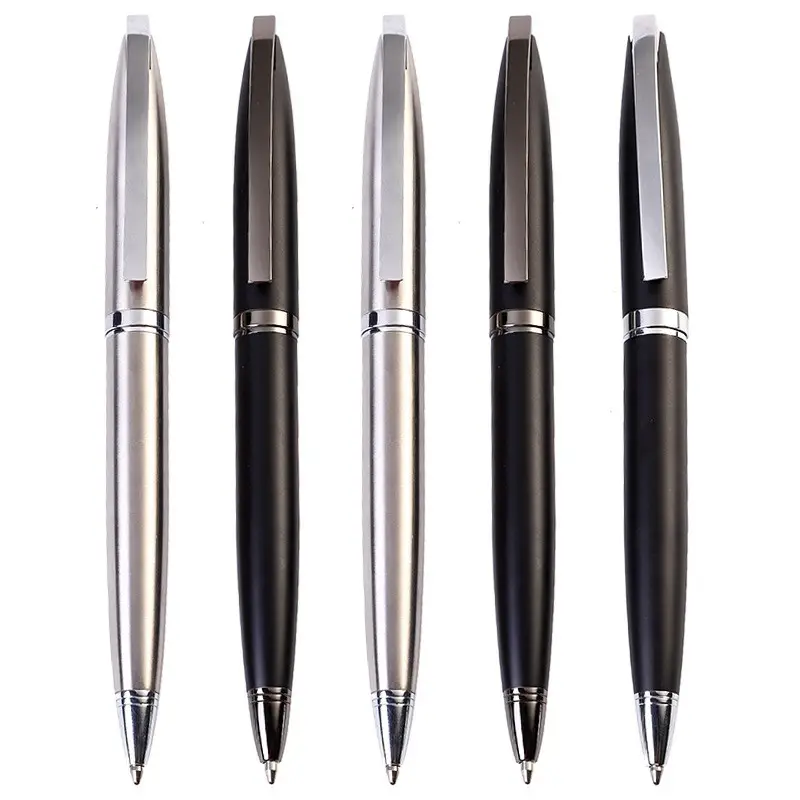 Cadeau publicitaire stylo à bille en métal couleur noir blanc Mont cadeaux d'affaires vierges stylo porte-bonheur avec logo