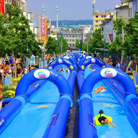 Toboggan gonflable personnalisé de couleur jaune et bleue toboggan gonflable N toboggan pour adultes et enfants jeu aquatique amusant en ville