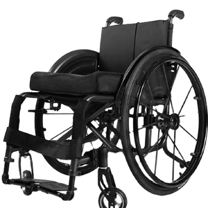 Fauteuil roulant manuel léger avec grandes roues, hauteur réglable pour le transport - Product Image 1