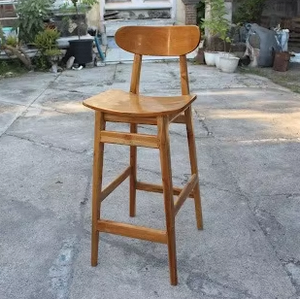 Chaise de bar en teck Ropan, tabouret de comptoir de cuisine artisanal, siège pour la maison, le café, le restaurant, l'hôtel et l'intérieur moderne - Product Image 5