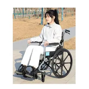 공장 직접 판매 원피스 접이식 휠 의자 쿠션 업그레이드 휴대용 수동 휠체어 장애