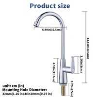 Robinet de cuisine moderne HighArc 360° rotatif à levier unique, montage sur plan, chromé, en plastique, avec valve en céramique et commande tactile facile
