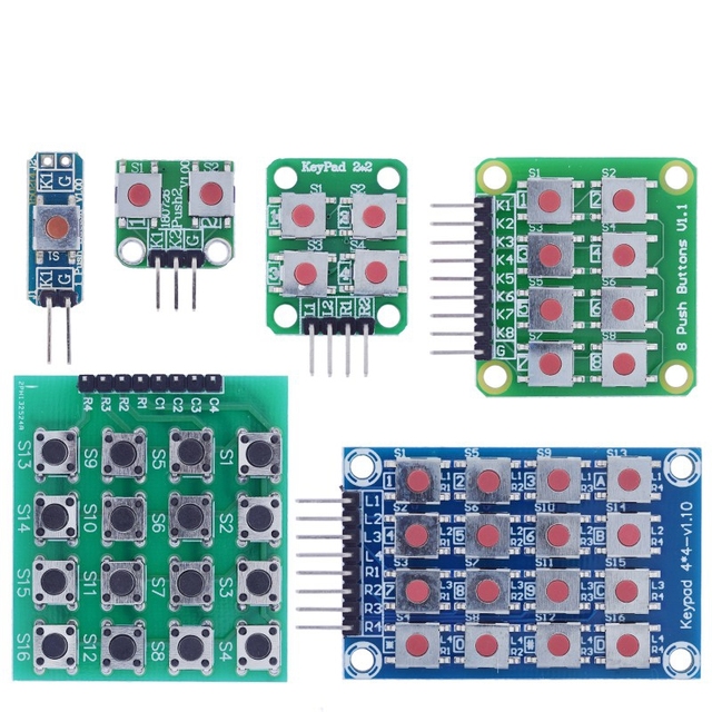 Micro Switch 1*2/2*2/2*4/4*4 Matrix Keyboard TZT 8-bit Button Independent Button MCU External Expansion Keyboard Module